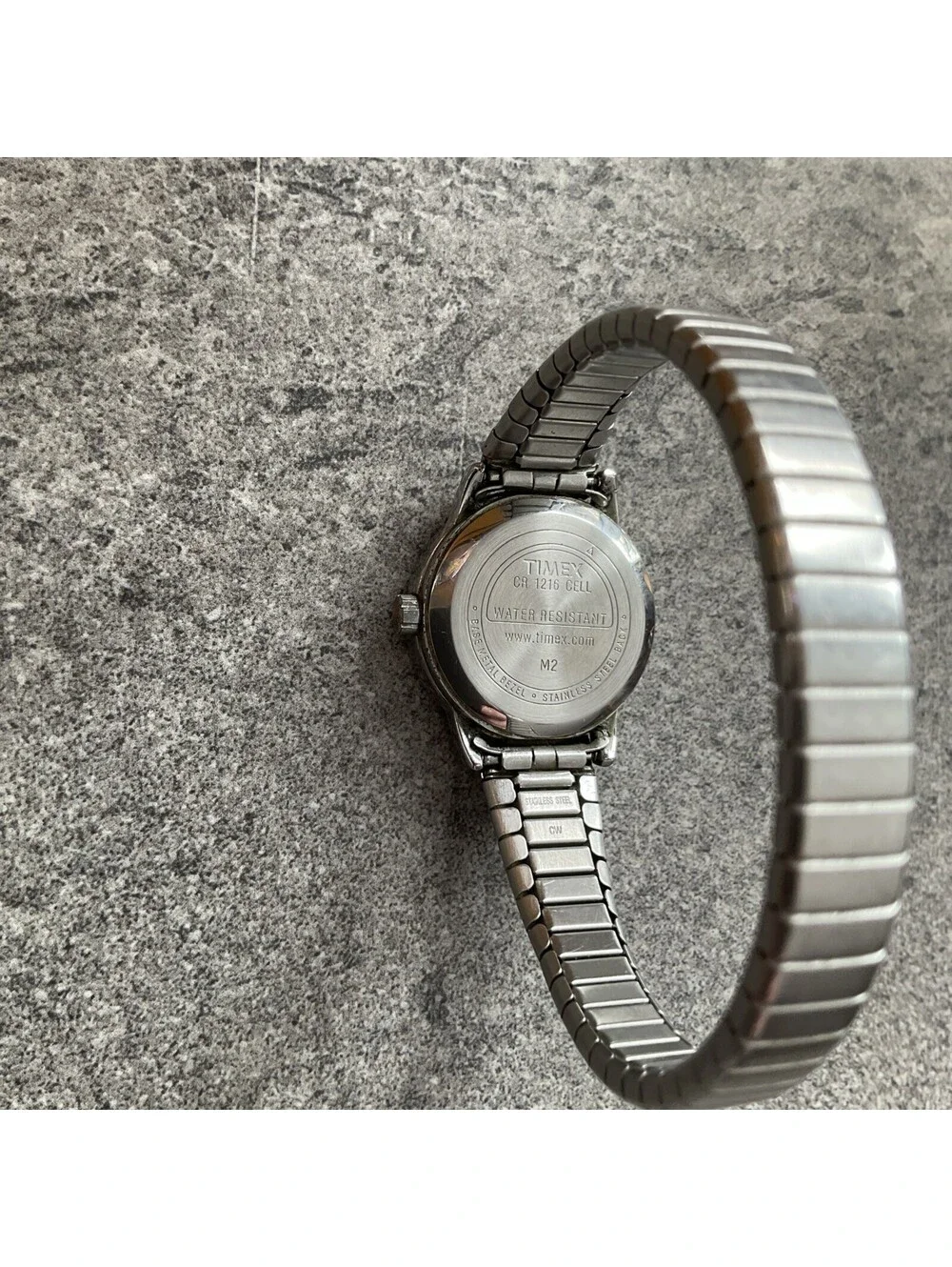 Timex Easy Reader Womens Watch Silver Tone Case & Band W/Expansion Band Bin Z